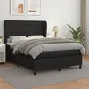 Image de vidaXL Sommier à lattes de lit avec matelas Noir 140x190 cm Similicuir