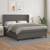 Image de vidaXL Sommier à lattes de lit avec matelas Gris 160x200 cm Similicuir