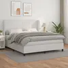 Image de vidaXL Sommier à lattes de lit avec matelas Blanc 180x200cm Similicuir