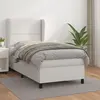 Image de vidaXL Sommier à lattes de lit avec matelas Blanc 100x200cm Similicuir
