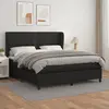 Image de vidaXL Sommier à lattes de lit avec matelas Noir 180x200 cm Similicuir