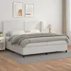 Image de vidaXL Sommier à lattes de lit avec matelas Blanc 200x200cm Similicuir