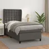 Image de vidaXL Sommier à lattes de lit avec matelas Gris 90x190 cm Similicuir