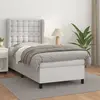 Image de vidaXL Sommier à lattes de lit avec matelas Blanc 90x200 cm Similicuir