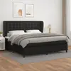 Image de vidaXL Sommier à lattes de lit avec matelas Noir 200x200 cm Similicuir