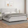 Image de vidaXL Sommier à lattes de lit avec matelas Blanc 200x200cm Similicuir