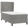 Image de vidaXL Sommier à lattes de lit et matelas Gris clair 80x200 cm Velours