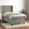 Image de vidaXL Sommier à lattes de lit et matelas Gris clair 90x190 cm Velours
