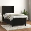 Image de vidaXL Sommier à lattes de lit avec matelas Noir 100x200 cm Velours