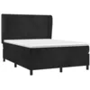 Image de vidaXL Sommier à lattes de lit avec matelas Noir 140x190 cm Velours