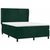 Image de vidaXL Sommier à lattes de lit et matelas Vert foncé 140x190cm Velours