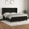 Image de vidaXL Sommier à lattes de lit et matelas Noir 160x200 cm Velours