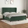 Image de vidaXL Sommier à lattes de lit et matelas Vert foncé 180x200cm Velours