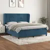 Image de vidaXL Sommier à lattes de lit et matelas Bleu foncé 180x200cm Velours