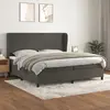 Image de vidaXL Sommier à lattes de lit et matelas Gris foncé 200x200cm Velours