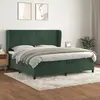 Image de vidaXL Sommier à lattes de lit et matelas Vert foncé 200x200cm Velours