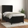 Image de vidaXL Sommier à lattes de lit avec matelas Noir 90x190 cm Velours
