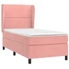 Image de vidaXL Sommier à lattes de lit avec matelas Rose 90x190 cm Velours
