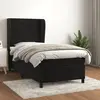 Image de vidaXL Sommier à lattes de lit avec matelas Noir 90x200 cm Velours