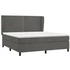 Image de vidaXL Sommier à Lattes de Lit et Matelas, Lit Rembourré, Lit Double, Lit Adulte de Chambre à Coucher Intérieur, Moderne, Gris Foncé 160x200cm Velours