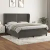 Image de vidaXL Sommier à lattes de lit et matelas Gris foncé 160x200cm Velours