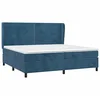 Image de vidaXL Sommier à lattes de lit et matelas Bleu foncé 200x200cm Velours