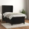 Image de vidaXL Sommier à lattes de lit avec matelas Noir 100x200 cm Velours