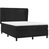 Image de vidaXL Sommier à lattes de lit avec matelas Noir 140x190 cm Velours