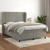 Image de vidaXL Sommier à lattes de lit et matelas Gris clair 140x200cm Velours