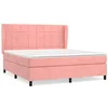 Image de vidaXL Sommier à lattes de lit avec matelas Rose 160x200 cm Velours