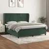 Image de vidaXL Sommier à lattes de lit et matelas Vert foncé 180x200cm Velours