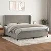 Image de vidaXL Sommier à lattes de lit et matelas Gris clair 200x200cm Velours