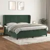 Image de vidaXL Sommier à lattes de lit et matelas Vert foncé 200x200cm Velours