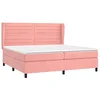 Image de vidaXL Sommier à lattes de lit avec matelas Rose 200x200 cm Velours
