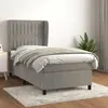 Image de vidaXL Sommier à lattes de lit et matelas Gris clair 90x200 cm Velours