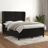 Image de vidaXL Sommier à lattes de lit avec matelas Noir 140x190 cm Velours