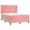 Image de vidaXL Sommier à lattes de lit avec matelas Rose 140x190 cm Velours