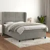 Image de vidaXL Sommier à lattes de lit et matelas Gris clair 140x200cm Velours