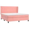 Image de vidaXL Sommier à lattes de lit avec matelas Rose 160x200 cm Velours