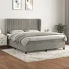 Image de vidaXL Sommier à lattes de lit et matelas Gris clair 180x200cm Velours