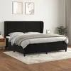 Image de vidaXL Sommier à lattes de lit et matelas Noir 200x200 cm Velours