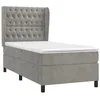Image de vidaXL Sommier à lattes de lit et matelas Gris clair 90x190 cm Velours