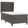 Image de vidaXL Sommier à lattes de lit et matelas Gris foncé 90x200 cm Velours