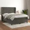 Image de vidaXL Sommier à lattes de lit et matelas Gris foncé 140x190cm Velours