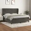 Image de vidaXL Sommier à lattes de lit et matelas Gris foncé 180x200cm Velours