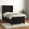 Image de vidaXL Sommier à lattes de lit avec matelas Noir 90x190 cm Velours