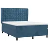 Image de vidaXL Sommier à lattes de lit et matelas Bleu foncé 140x190cm Velours