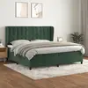 Image de vidaXL Sommier à lattes de lit et matelas Vert foncé 200x200cm Velours