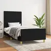Image de vidaXL Cadre de lit sans matelas noir 100x200 cm tissu