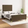Image de vidaXL Cadre de lit sans matelas marron foncé 120x200 cm tissu